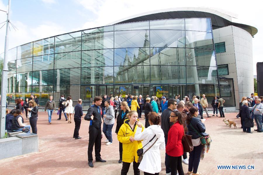 People visit Van Gogh Museum in Amsterdam