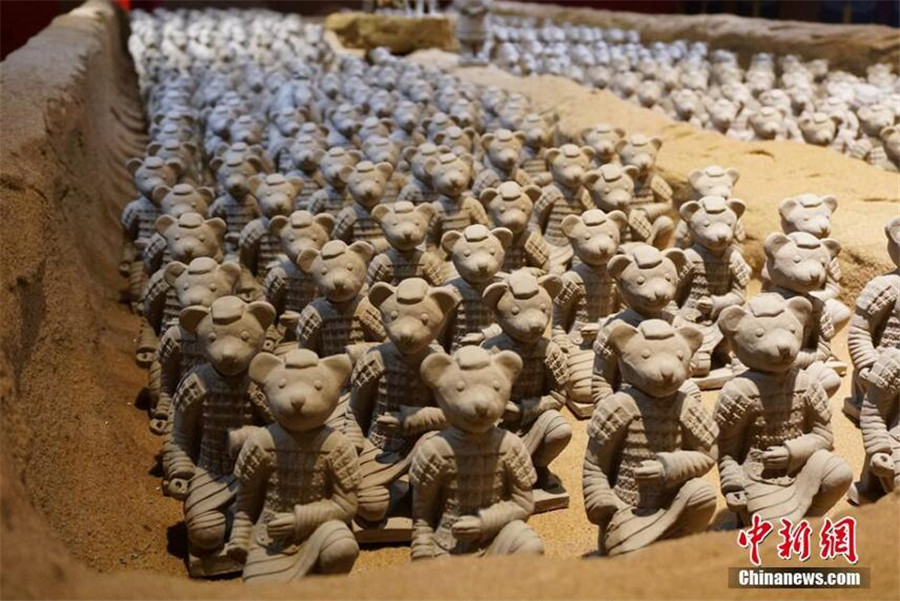 Teddy bear warriors on display in East China