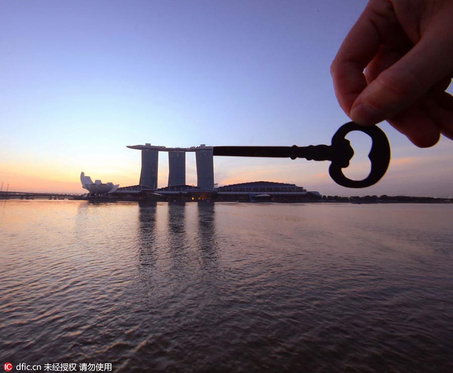 Paper cutouts offer a new view of world landmarks