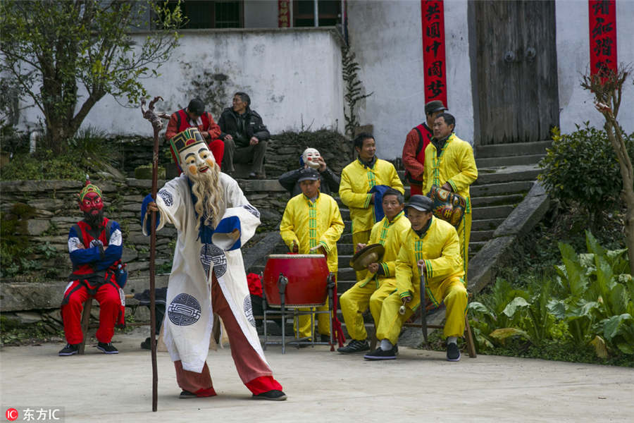 Nuo dance performed to embrace Chinese New Year