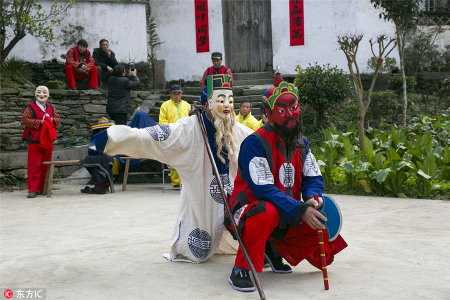 Nuo dance performed to embrace Chinese New Year