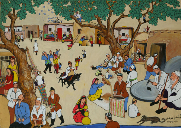 Countryside lives depicted in painting exhibit in Beijing