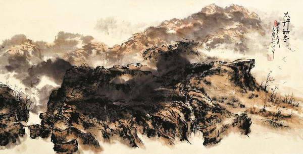 Painter depicts great Taihang Mountains with passion and love