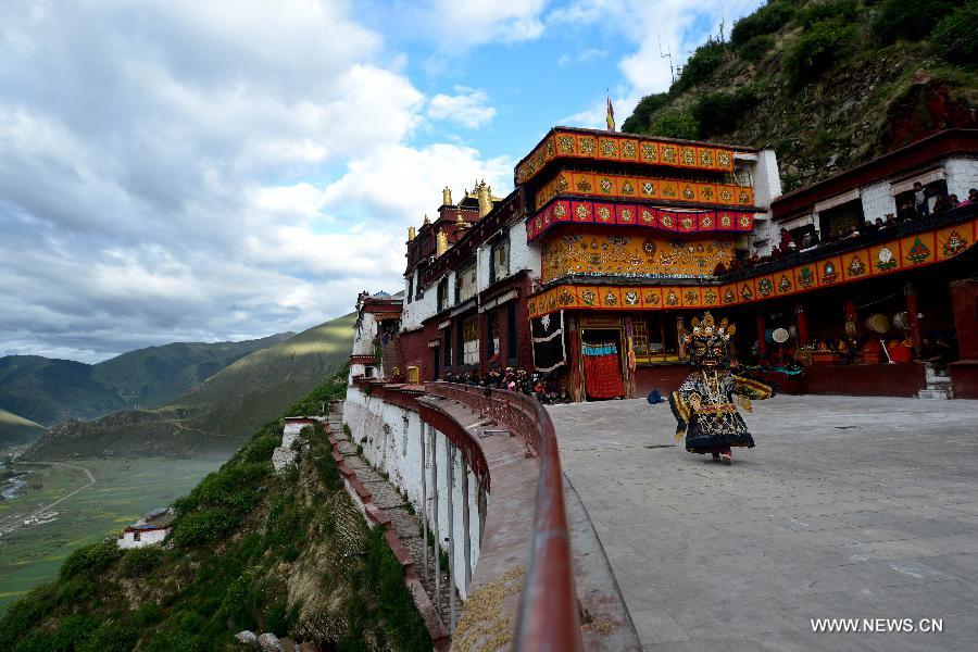 Sorcerer's dance performed at Drigong Ti Temple of Lhasa