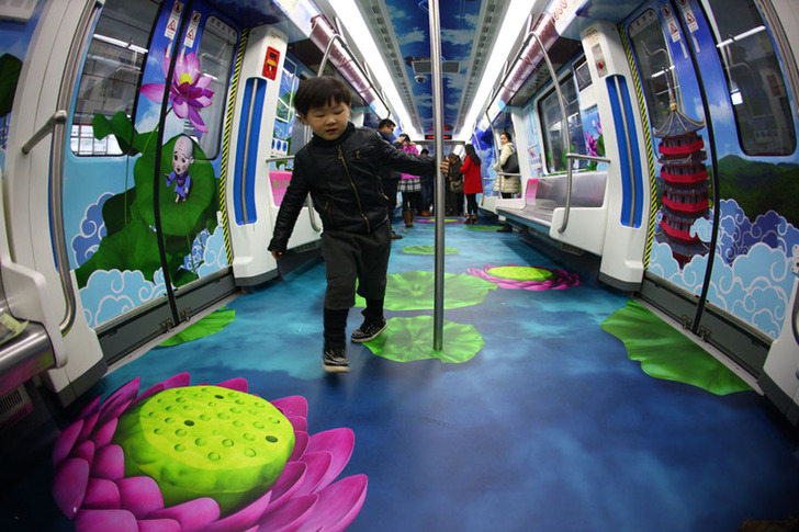 East China's city runs metro trains with special culture