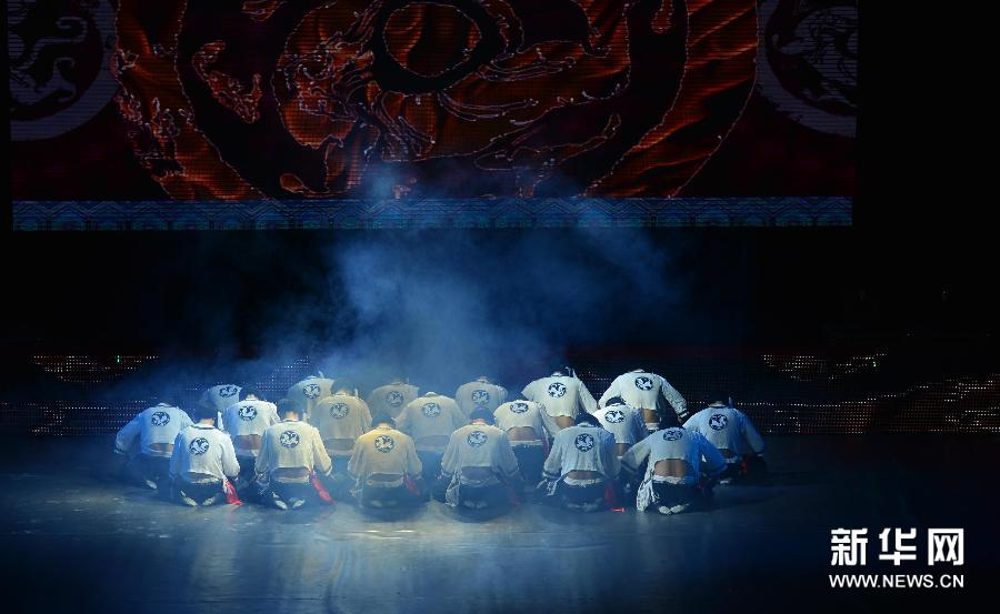 Folk dance of Tujia ethnic group on stage in Hubei