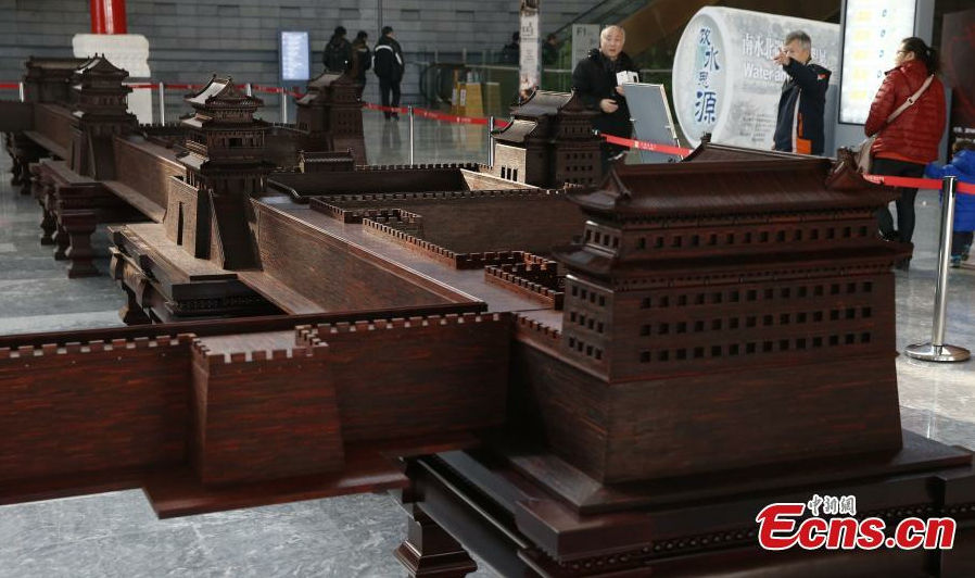 Ancient Beijing city model made from tons of rosewood