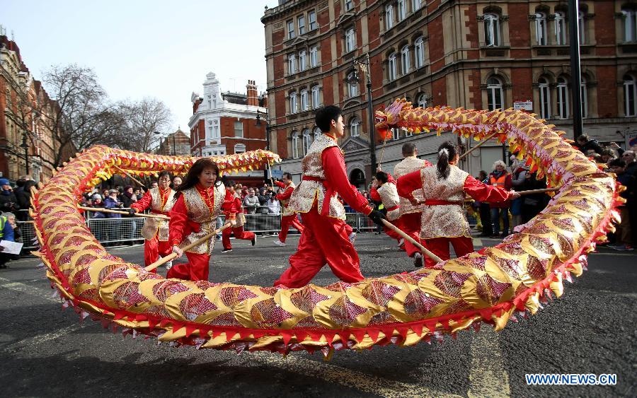 People celebrate Chinese Lunar New Year in Britain