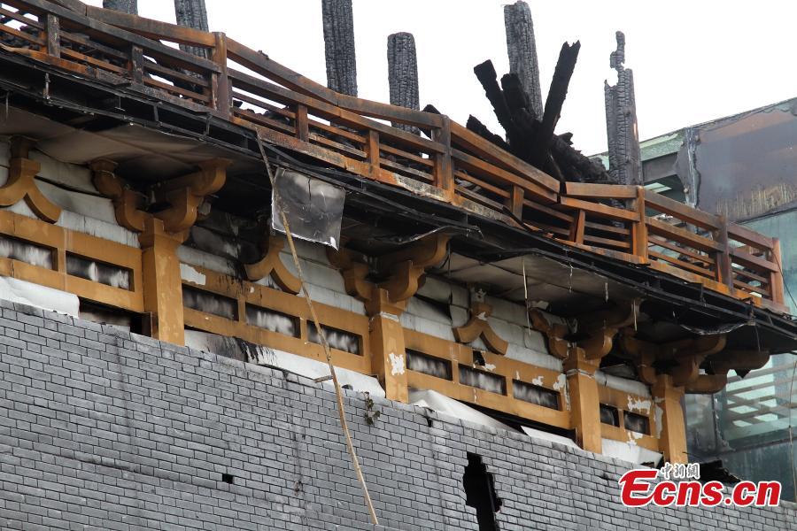 Ancient building replica destroyed by fire