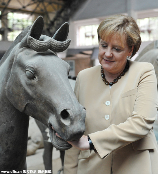 Merkel's lighthearted moments in China