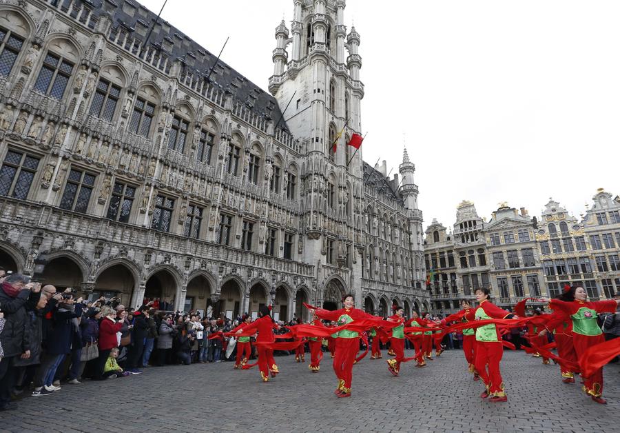 Performers take part in Chinese New Year Parade in Brussels