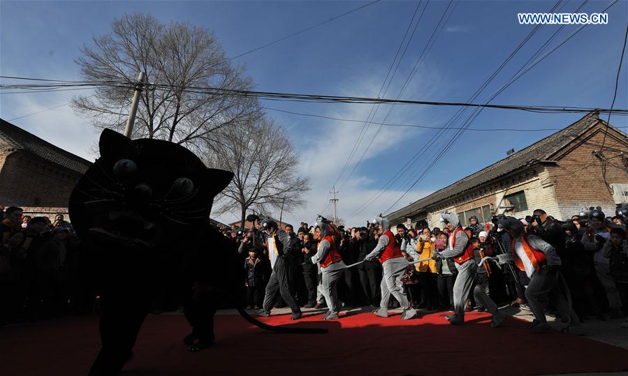 Folk artists perform 'Mouse Marriage' to pray for harvest