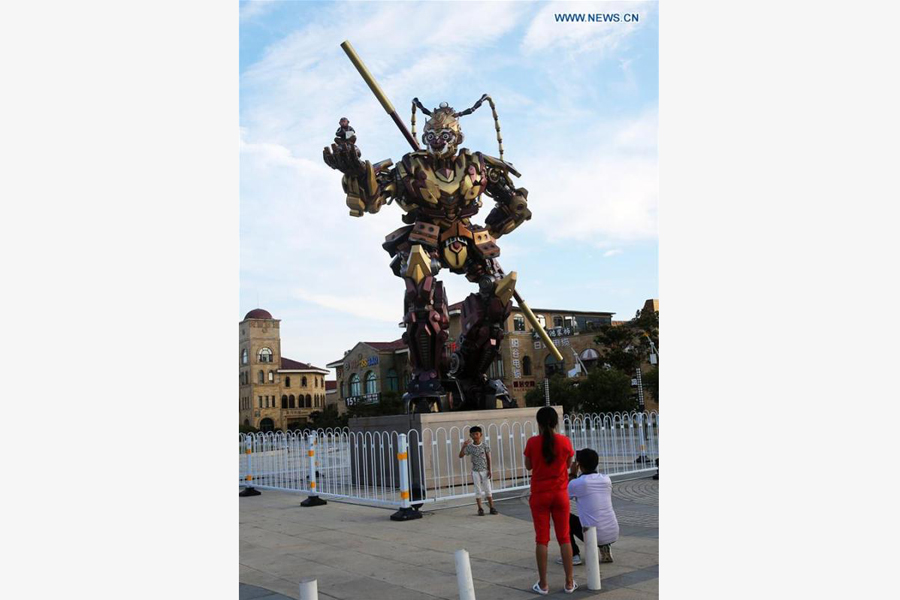 Monkey King-shaped transformer displayed in E China