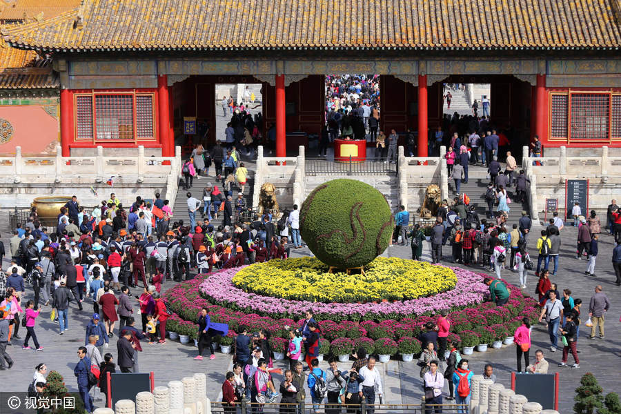 Chrysanthemums from Kaifeng bloom in the Forbidden City