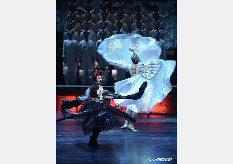 Actors perform opera Turandot in Beijing