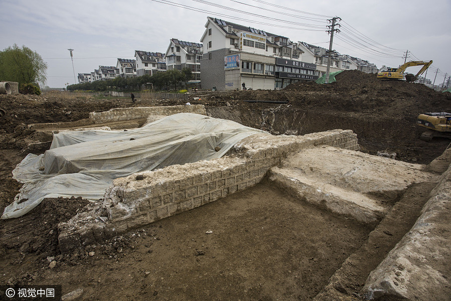 Ming Dynasty ancient bridge unearthed in E China's Anhui