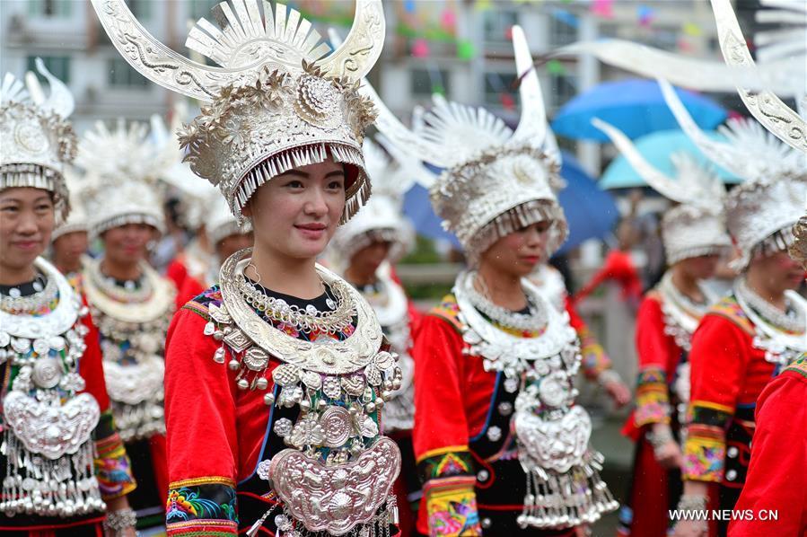 People of various ethnic groups celebrate Longji Terraces Cultural Festival in Guangxi