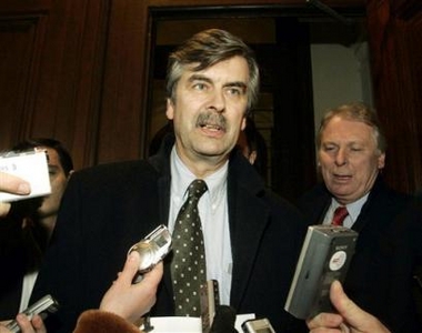 Stanislas Laboulay, the senior negotiator for France, speaks to journalists after talks between Iran and European diplomats accredited to the International Atomic Energy Agency, Wednesday, Dec. 21, 2005.