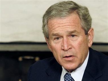 President Bush called for an end to violence, Wednesday, Feb. 8, 2006, triggered by publication of cartoons of the Prophet Muhammad, but also said press freedom should be exercised with sensitivity. Bush made the comments after meeting with Jordan's King Abdullah II in the Oval Office at the White House. (AP