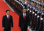 President Hu Jintao welcomes Obama