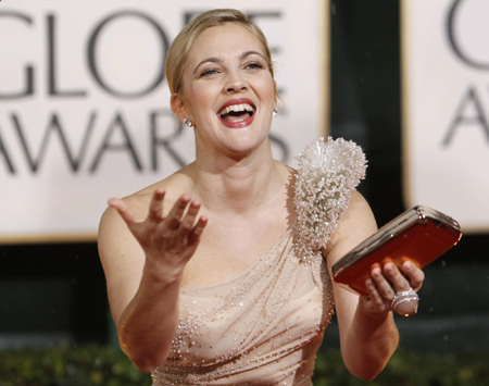 Drew Barrymore arrives at the 67th annual Golden Globe Awards in Beverly Hills