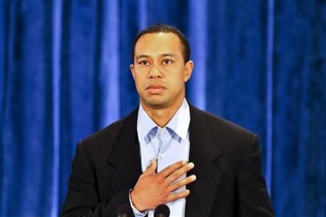 Golf's fallen idol, Tiger Woods, faces the public