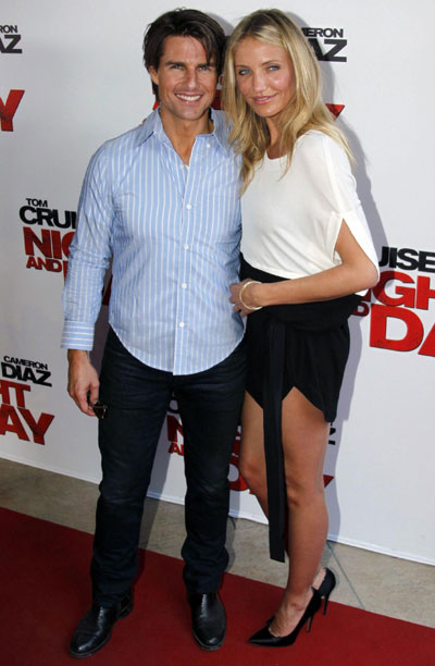 Tom Cruise and Cameron Diaz pose during a photocall for premiere of film 