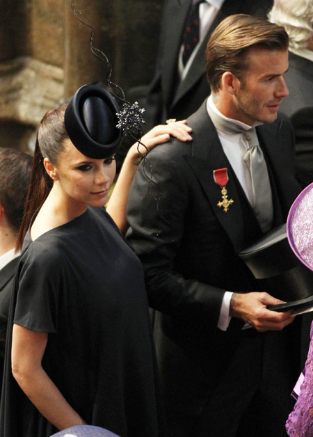 Beckham and Victoria attend royal wedding in London