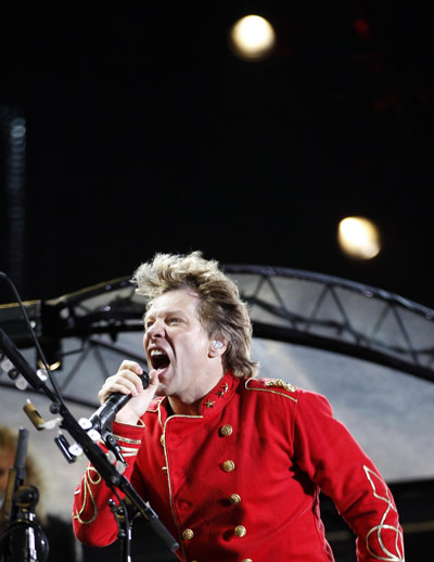 Jon Bon Jovi performs at Olympic stadium 'Lluis Companys' in Barcelona