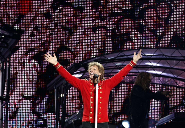 Jon Bon Jovi performs at Olympic stadium 'Lluis Companys' in Barcelona