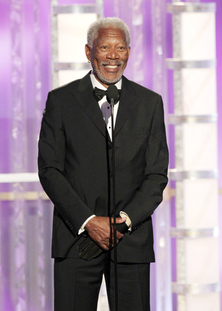 Morgan Freeman attends Golden Globe Awards