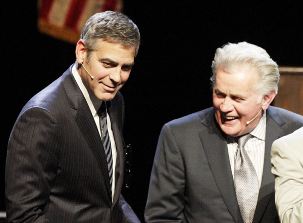 Pitt, Clooney attend one-night production of '8'