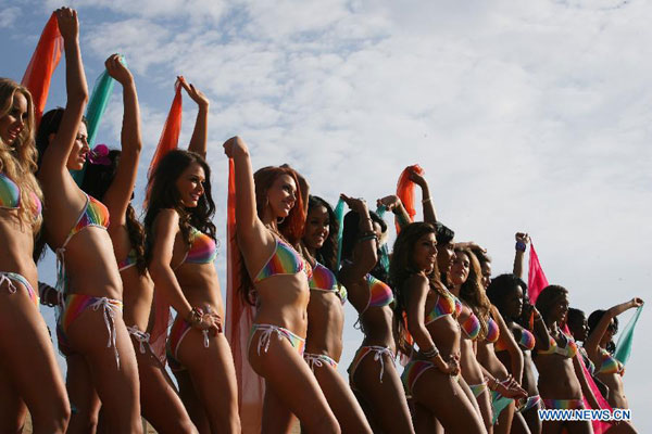 Beauties compete during Miss World 2012 in Inner Mongolia