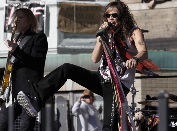 Aerosmith performs in Boston