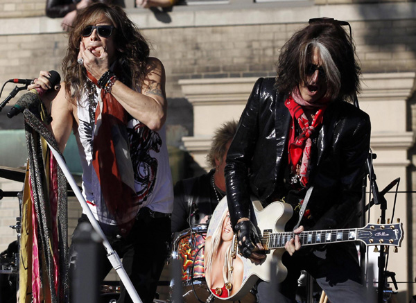 Aerosmith performs in Boston