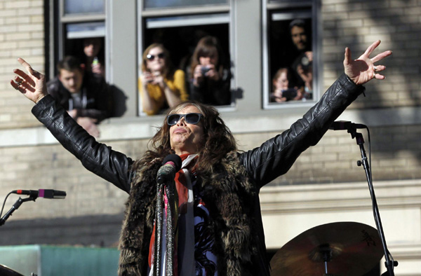 Aerosmith performs in Boston