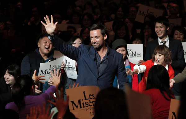 Cast members promote 'Les Miserables' in Tokyo