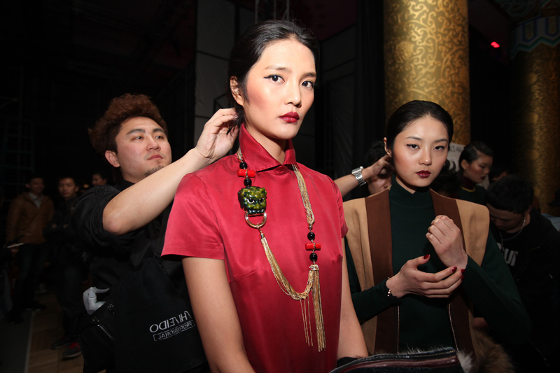 Backstage at China Fashion Week