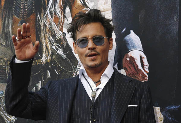 Depp attends premiere of 'The Long Ranger' in California