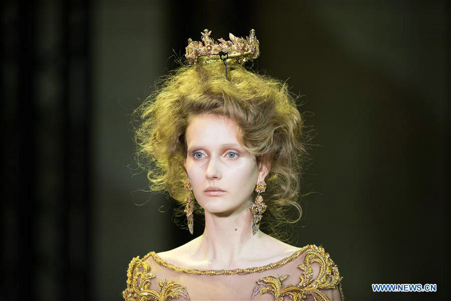 Creations of Guo Pei's Haute Couture presented at Paris Fashion Week