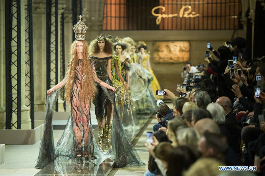 Creations of Guo Pei's Haute Couture presented at Paris Fashion Week