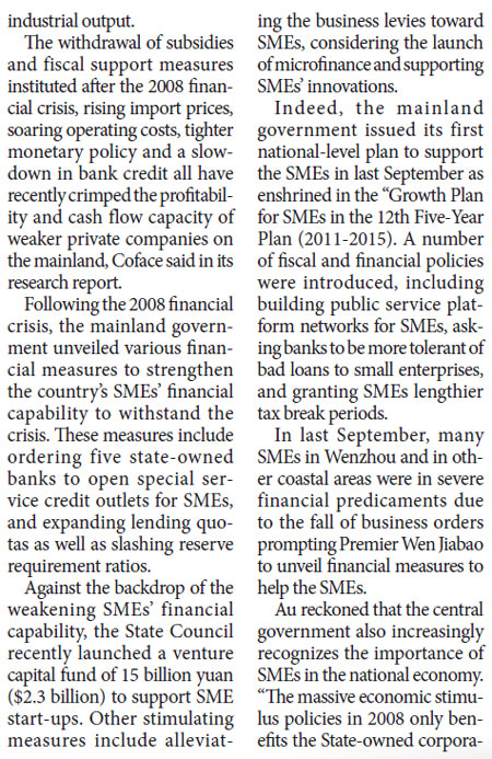 Govts support SMEs against likely economic downturn