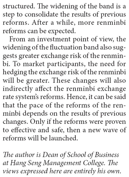 RMB exchange rate mechanism moving towards a more flexible system