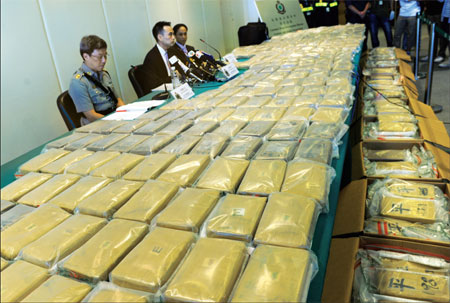 HK customs make record cocaine bust in container