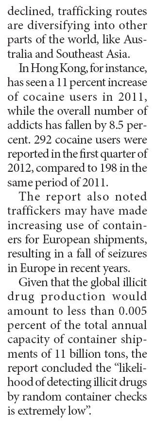 HK customs make record cocaine bust in container