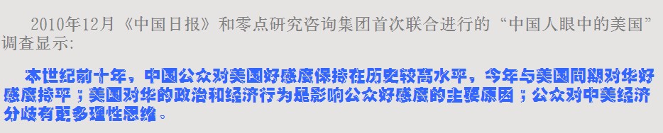 2010中國(guó)人眼中的美國(guó)系列調(diào)查