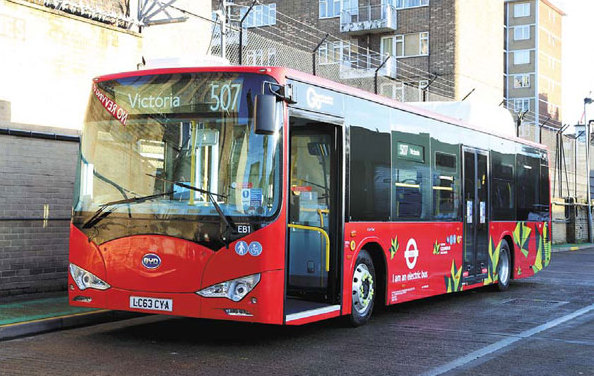 London routes now served by BYD ebuses