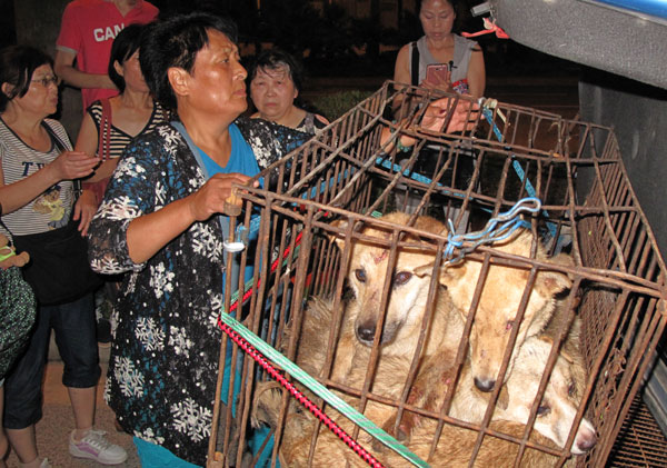 Activists protest dog-eating tradition