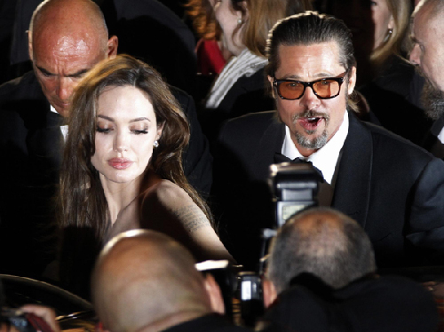 Pitt and Jolie at screening of film 'The Tree of Life' at 64th Cannes Film Festival