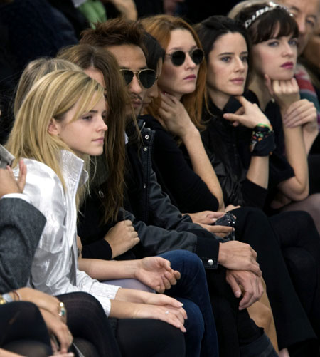 British actress Emma Watson at Chanel's Paris show